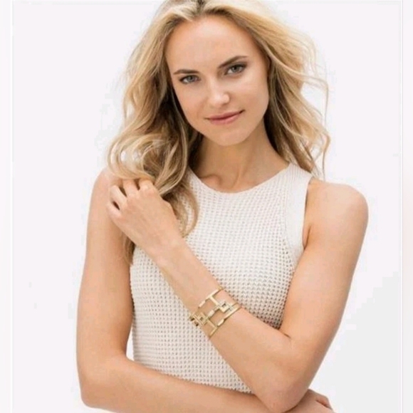 Brighton Gold Christo Nile Wide Cuff Bracelet Riversible-Like New - Picture 8 of 8